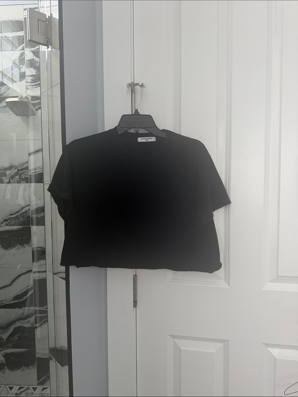 perfectwhitetee Black Cropped Tee - Boxy Short Sleeve